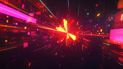 Fototapeta premium An abstract digital artwork with vibrant colors and radiant elements