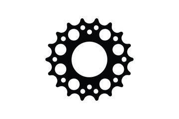 Bicycle chain sprocket icon silhouette