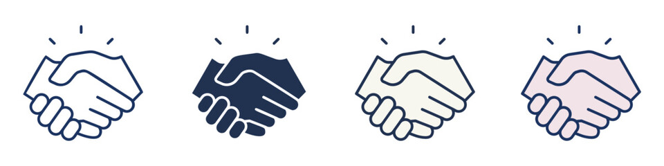 Fototapeta premium Agreement Icons Collection – Multiple Vector Styles Included