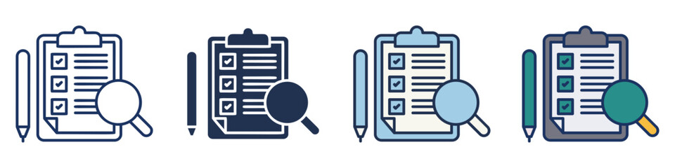Fototapeta premium Audit Icons Collection – Multiple Vector Styles Included