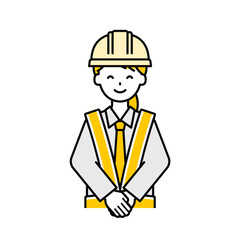 上半身のポーズ_シンプルな交通誘導員の女性19