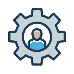 Gear with User Avatar Icon Design