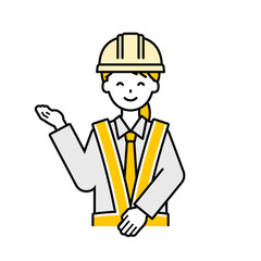 上半身のポーズ_シンプルな交通誘導員の女性20