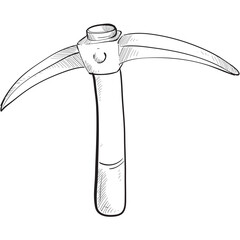 pickaxe handdrawn illustration