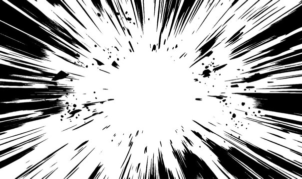 Dynamic Comic Burst Effect Background, High-Contrast Speed Lines Design
