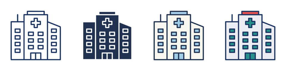 Fototapeta premium Hospital Icons Collection – Multiple Vector Styles Included