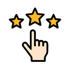 Hand Pressing Star Rating Icon Design
