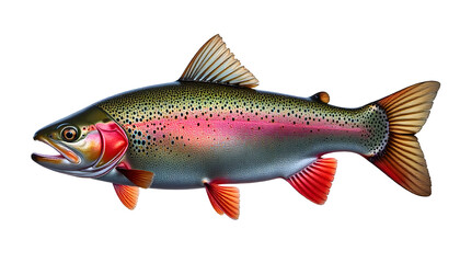 Colorful rainbow trout swimming in clear water