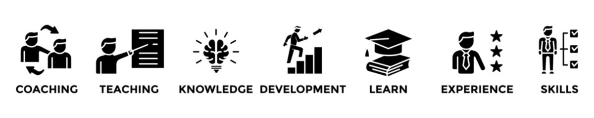training web banner concept with group of icons for business and media in mix style  © Afianroc