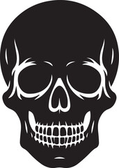 black human skull vector illustration, human skull silhouette vector, human skull logo vector, vector illustration
