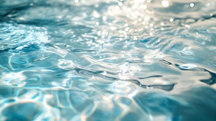 The surface of the water is clean and clear with gentle ripples hit by the sunlight.