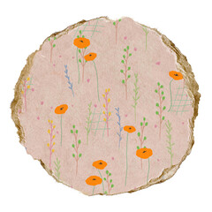 Aesthetic flower pattern png sticker, transparent background