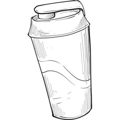 water cup handdrawn illustration