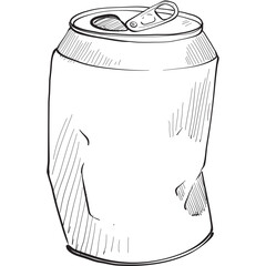 canned drinks handdrawn illustration