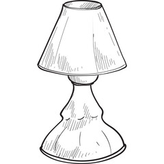 lamp desk handdrawn illustration