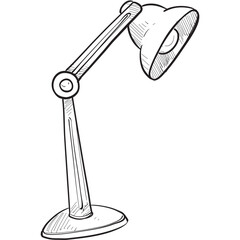 lamp desk handdrawn illustration