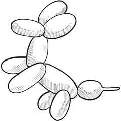 animal balloons handdrawn illustration