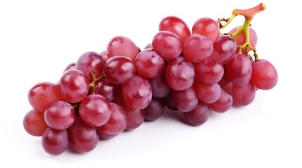 Fototapeta premium Fresh Red Grapes Bunch Still Life on White Background Sweet and Juicy Fruit