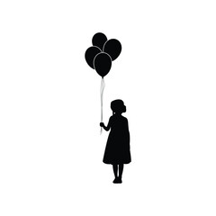  little kid hand ballon siluet.