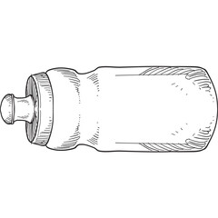 sports drinking bottle handdrawn illustration