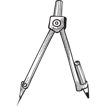 math compass handdrawn illustration