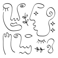 Abstract One Line Face