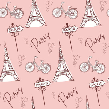 paris pattern background pink.
