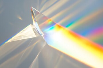 Prism refracting light, creating vibrant colors