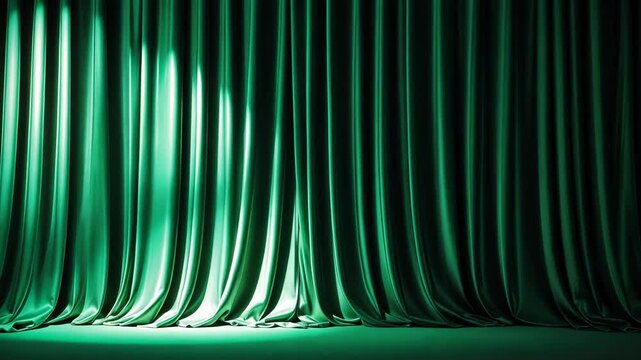 Theater green velvet curtain