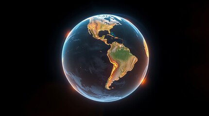 Planet Earth: A mesmerizing depiction of our planet, Earth, radiating warmth and vibrancy against the canvas of space.