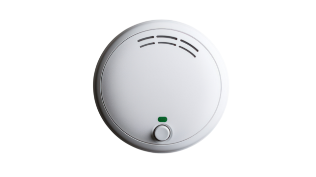 Smoke detector action household safety cutout background essential items indoor environment home viewpoint