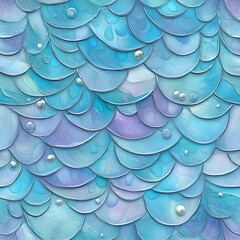 An oceanic fantasy fabric pattern. Iridescent fish scale pattern in pastel colors.