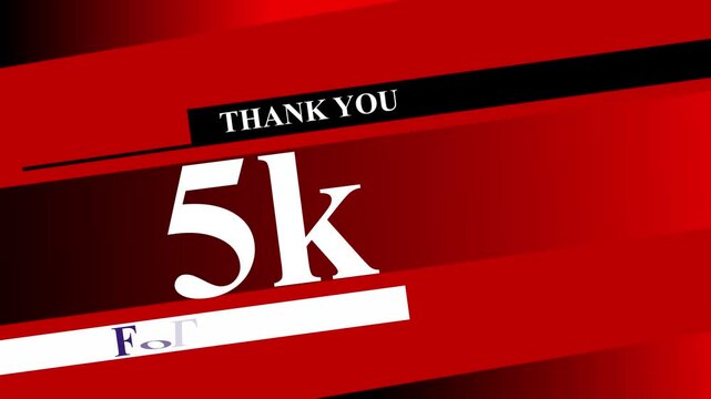 Thank You 5K Followers Banner &ndash; Bold Red Social Media Milestone Graphic.