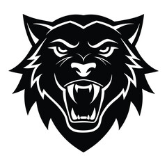 Powerful lion head vector, wild predator art