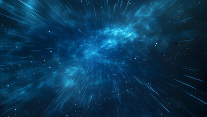 Obraz premium A dazzling view of the cosmos, featuring swirling blue clouds and luminous stars, showcasing the vastness and beauty of space.