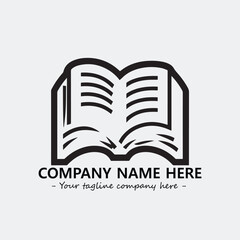 Book illustration black and white for logo company vector image
