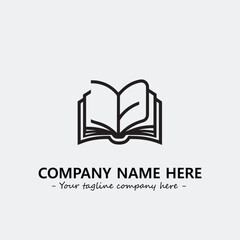Book illustration black and white for logo company vector image
