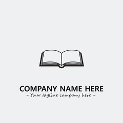 Book illustration black and white for logo company vector image
