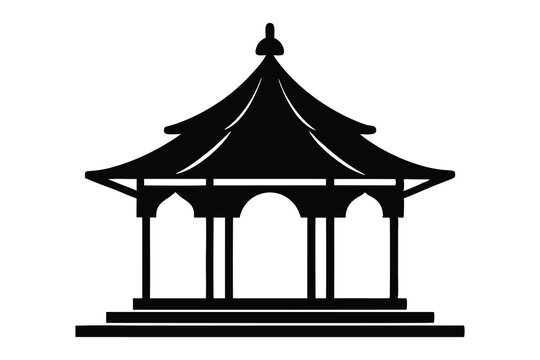 recommend clip art: Gazebo silhouette vector, Gazebo icon, Black gazebo park silhouette vector