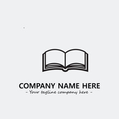 Book illustration black and white for logo company vector image
