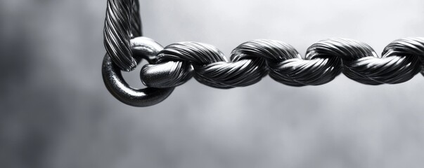 Obraz premium Close-up of a steel chain demonstrating strength and durability.