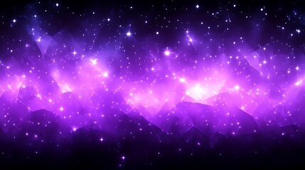 Obraz premium Abstract purple nebula with glowing stars and cosmic dust.