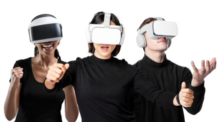 3D VR glasses png mockup psd futuristic technology