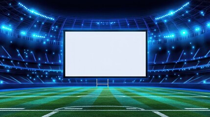 Empty stadium with large screen