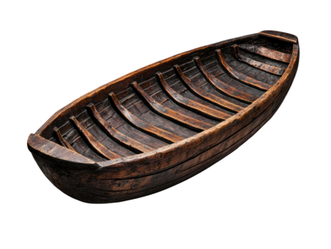 Abandoned wooden boat serene lakeside cutout background natural environment aerial view rustic charm