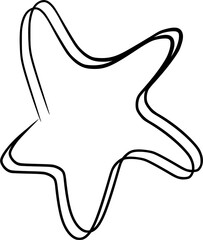 Star Outline Vector Illustration,  Minimalist Star Shape Icon for Decoration and Design, star outline 
