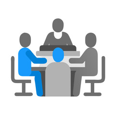 People Sitting Around Meeting Table Icon Design
