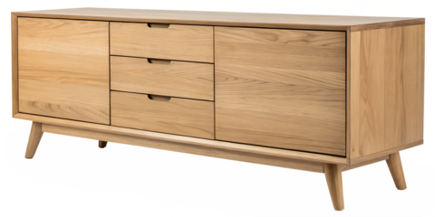 scandinavian inspired wood cabinet with a minimalist design isolated on a white background png