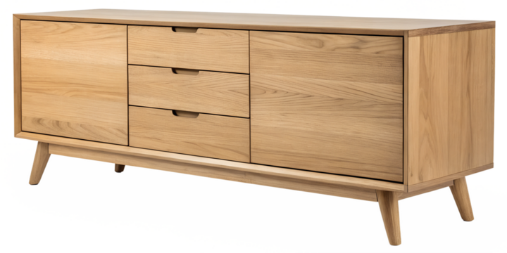 scandinavian inspired wood cabinet with a minimalist design isolated on a white background png