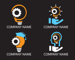 Knowledge Sharing Logotype Set of 4 Logo